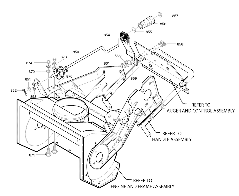 Chute Rod Assembly Diagram and Parts List for 1695565 2008 Briggs and Stratton Snow Blower